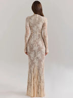 Petty שמלת מקסי תחרה מחטבת