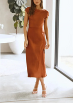 Pineda שמלת סאטן קייצית באורך מידי