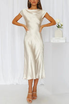 Pineda שמלת סאטן קייצית באורך מידי