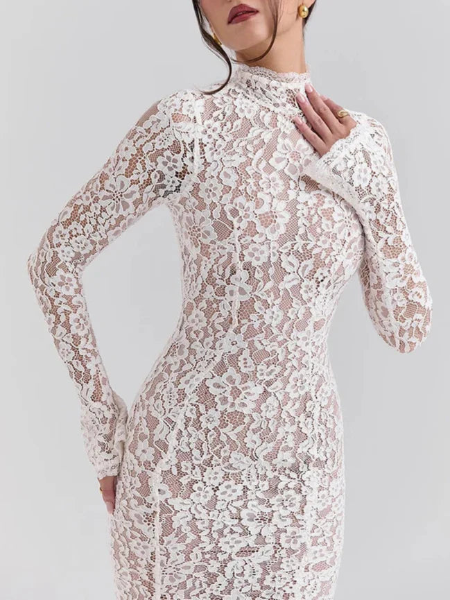 Sykes שמלת מידי תחרה מחטבת