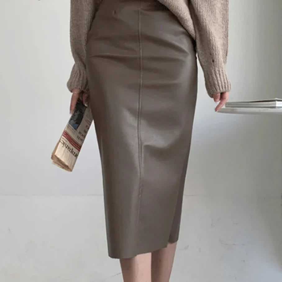 Berry חצאית דמוי עור