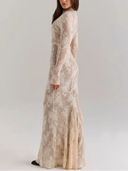 Petty שמלת מקסי תחרה מחטבת