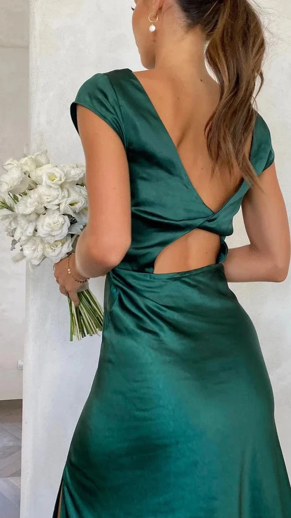 Pineda שמלת סאטן קייצית באורך מידי