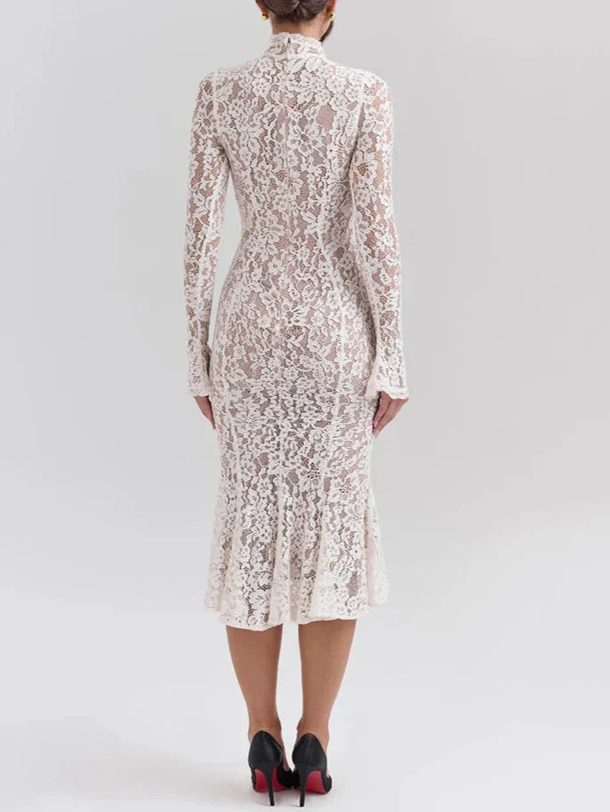 Sykes שמלת מידי תחרה מחטבת