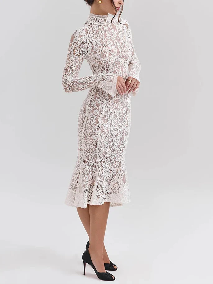 Sykes שמלת מידי תחרה מחטבת